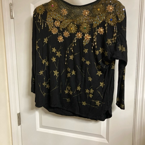 Jane Ashley, Vintage Black Top & skirt Sz L, beaded & Sequined - Picture 8 of 8